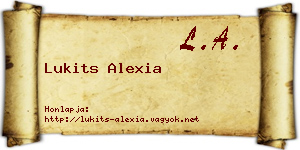 Lukits Alexia névjegykártya